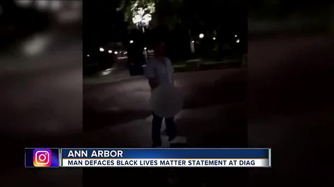 Video of man urinating on "Black Lives Matter" at U of Michigan goes viral