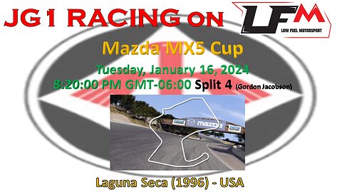 JG1 RACING on LFM - Mazda MX5 Cup- Laguna Seca (1996) - USA - Split 4
