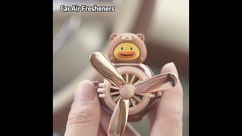 Car Air Fresheners, Cute Bear Pilot Car Diffuser, Propeller Air Outlet Vent Fresheners, Car Perfume