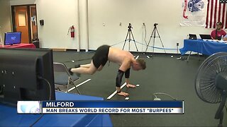 Milford man breaks world record for most burpees
