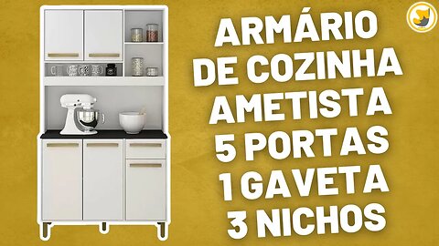 Armário de Cozinha Ametista 5 Portas 1 Gaveta 3 Nichos Valdemoveis