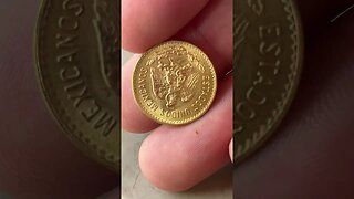 Amazing Mexican 5 Peso Gold Coin.This Was Circulated As Money #silvercoin #silver #coincollecting