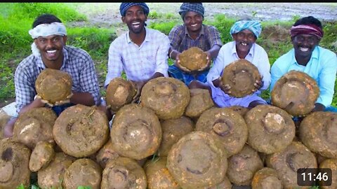 ELEPHANT_FOOT_YAM_Cooking___Elephant_Foot_Yam_Fry_and_Gravy_With_Mutton_Meat___Village_Cooking