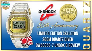 G-Shock 35th Anniversary Limited Edition Glacier Gold 200m Quartz Diver DW5035E-7 Unbox & Review