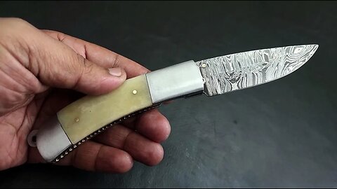 Folding Knife Pocket Knife Hand Forged Damascus Foldable Knife Portable Knives Camel Bone Handle
