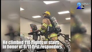 WATCH: Firefighter climbs 110 steps in honor of 9/11 First Responders