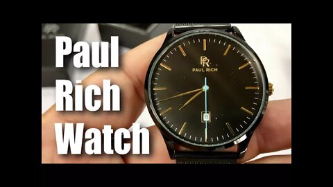 The affordable Hampton Black Gold Mesh Watch by Paul Rich Review