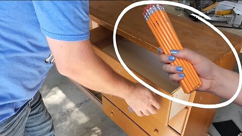 The GENIUS reason he cuts up old pencils for his dresser