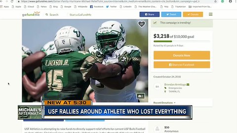 Childhood home of USF bulls player wrecked by Hurricane Michael