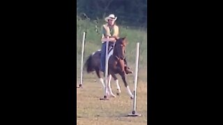 Avi and Jack - Pole Bending practice - 20 June 2023