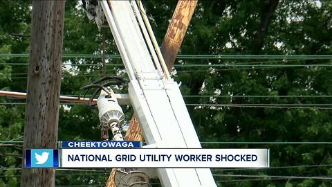 Utility worker shocked on the job