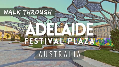 Sunny Afternoon Walk Through Adelaide Festival Plaza - South Australia | Spring Walking Tour 2022