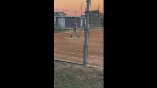 Softball hitting practice