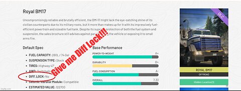 Snowrunner: How to add Diff Lock to Royal BM17
