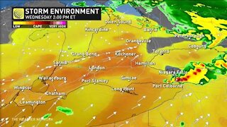 Storms triggered along cold front in SW Ontario