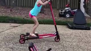 Girl Shakes Her Booty Trying to Make T-Scooter Work
