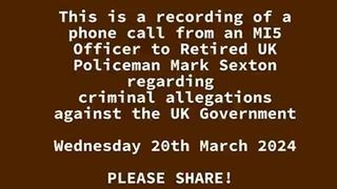 MI5 Officer to Retired UK Policeman Mark Sexton @XPCBirmingham