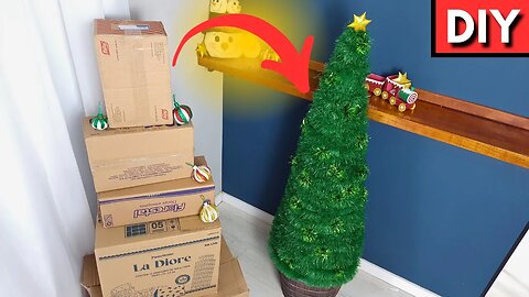DIY - How to Make an Amazing Cardboard Christmas Tree! 🎨🌟