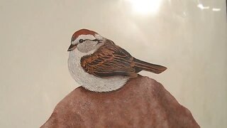 Bird Sitting on Granite #acrylicpainting #painting #artwork #antique #vintage #paintingvideo #art