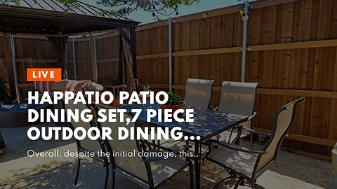 HAPPATIO Patio Dining Set,7 Piece Outdoor Dining Set,Patio Furniture Sets,2 Swivel Dining Chair...