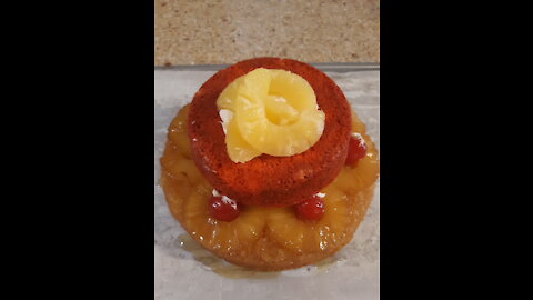 pineapple upside cake w/twist (Red Velvet cake ) 2nd video full tutorial