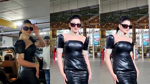 Urvashi Rautela looks gorgeous at Airport | Urvashi Rautela in Black Dress 😍🔥📸