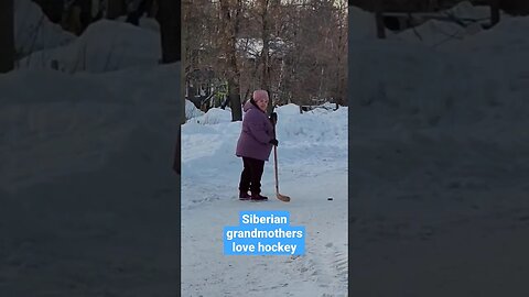 Siberian grandma loves hockey #russia #siberia