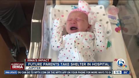 Future parents take shelter in the hospital ahead of Hurricane Irma