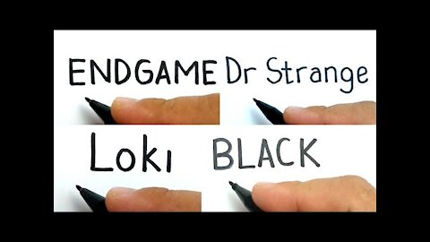 VERY EASY , compilation How to turn words ENDGAME , DR STRANGE , LOKI , BLACK into marvel heroes