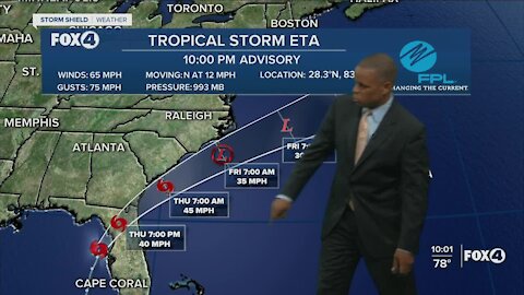 Tropical Storm Eta Update 11/11/20 10 PM