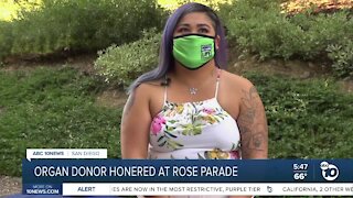 Organ donor honored by rose parade