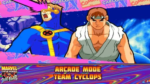 Marvel Super Heroes VS. Street Fighter: Arcade Mode - Team Cyclops