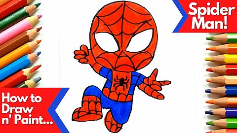 How to Draw and Paint Spiderman Chibi Version