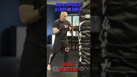 Heroes Training Center | Kickboxing & MMA "How To Double Up" Jab & Uppercut & Cross & Knee 1 #Shorts