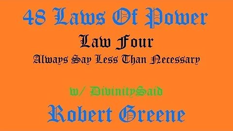 48 Laws Of Power By Robert Greene Law Four w/@DivinitySaid