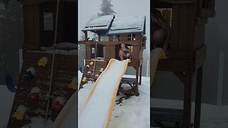 snow slide dare in swim suit