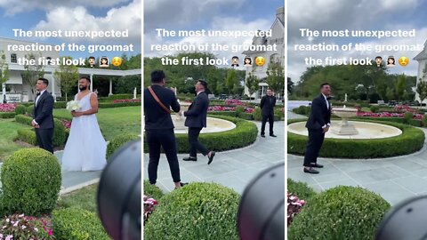 Best man pranks groom with hilarious 'first look' dress swap