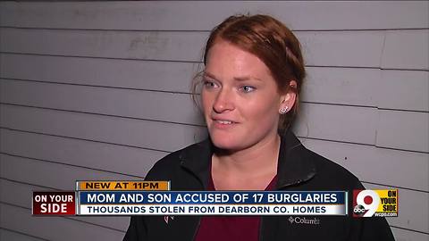 Mother-son duo faces 19 burglary charges