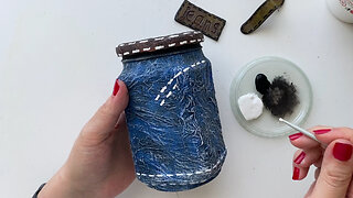 DIY Glass jar decorating idea | Imitation denim