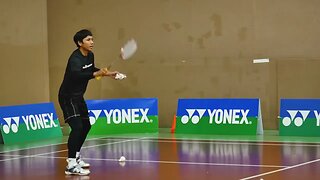 Practicing the drive shot - Badminton Doubles Lessons featuring Coach Kowi Chandra