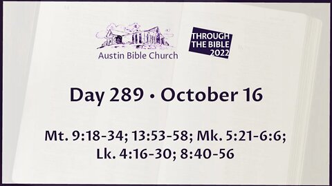 Through the Bible 2022 (Day 289)