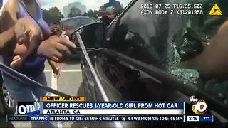 Officer rescues 1-year-old girl from hot car