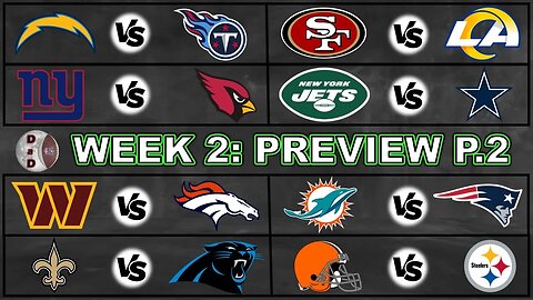 NFL Week 2 Fantasy Preview | Sunday Afternoon + Sunday Night + Monday Night Games