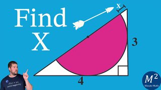 Finding X when a Semicircle is Inscribed in a Right Triangle | Minute Math