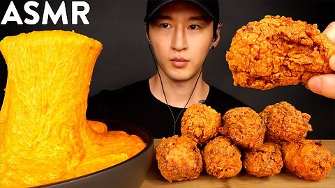 ASMR NUCLEAR FIRE STRETCHY CHEESE & CHICKEN WINGS MUKBANG (No Talking) COOKING & EATING SOUNDS