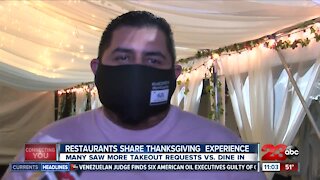 Restaurants share thanksgiving experience