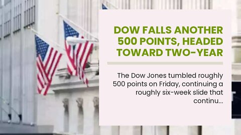Dow falls another 500 points, headed toward two-year low