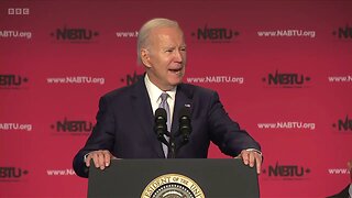 Crowd chants 'four more years' during Biden speech