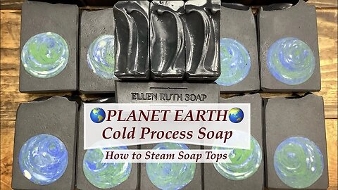 Making 🌎PLANET EARTH🌏 CP Soap w/ No-Stick PVC mold + How to Steam Tops | Ellen Ruth Soap