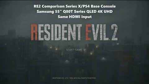 Resident Evil 2 Comparison Series X/Playstation 4 Base Consoles